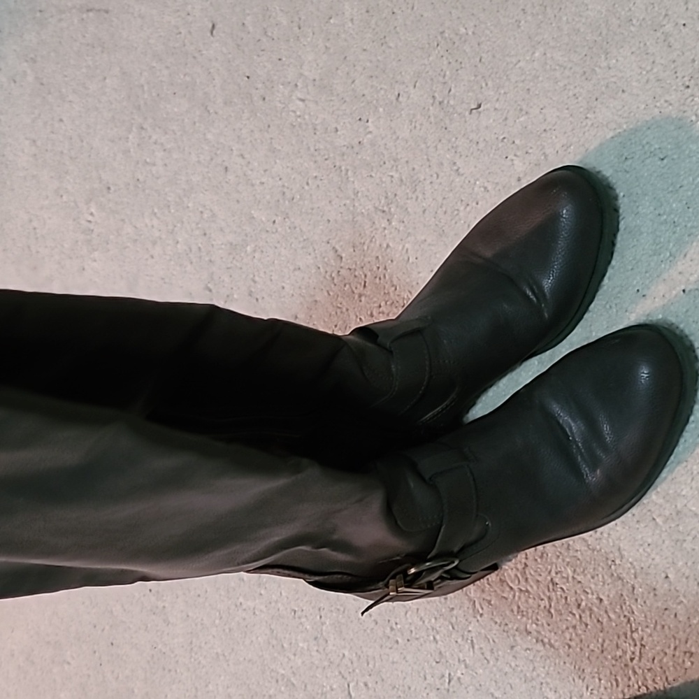 Brown knee high boots
